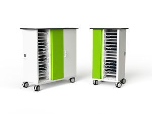2 iPad-Ladewagen, ein Wagen zum Laden von 32 iPads und ein Wagen zum Laden von 16 iPads