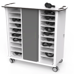 Soluzioni di archiviazione per cuffie per aule scolastiche con ripiani di archiviazione