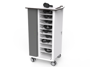 Opbergkast of trolley voor koptelefoon met geïntegreerde USB-C oplader