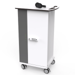 Un chariot pour le stockage et le chargement USB des écouteurs sans fil et des casques d'écoute