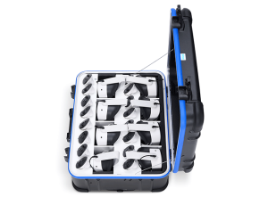 VR headset case for storage and charging of Quest, Pico, HTC and other VR headsets