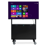 Mobile media wall for large interactive displays powered by rechargeable batteries