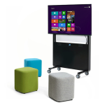 Rechargeable media wall for mounting and moving large displays anywhere