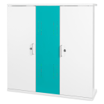 Wall mounted charging station for storing and charging multiple USB devices