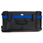 iPad charging case with externally visible LEDs showing iPad charge status
