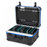 iPad transporter case for storage, charging and transport of 16 iPad and tablet PCs
