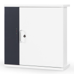 Wall mount slimline cabinet for storing and USB-C charging of 5 iPads