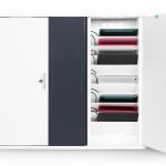 iPad charging cabinet for 20 iPads with integrated USB-C charging and wall mount
